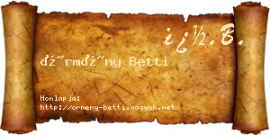Örmény Betti névjegykártya